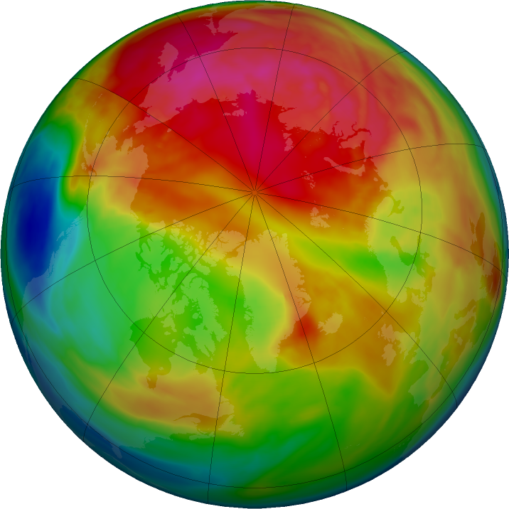 Arctic ozone map for 16 February 2018